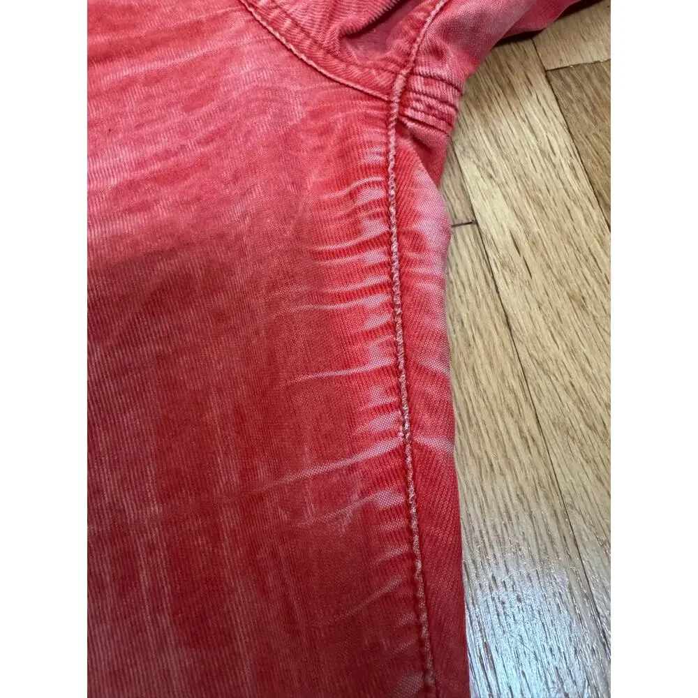 True Religion Geno Relaxed Slim Acid Mineral Wash Corduroy Pants Red Orange 32